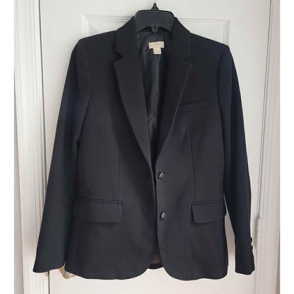 J Crew Wool Black Blazer 0 - Picture 1 of 10